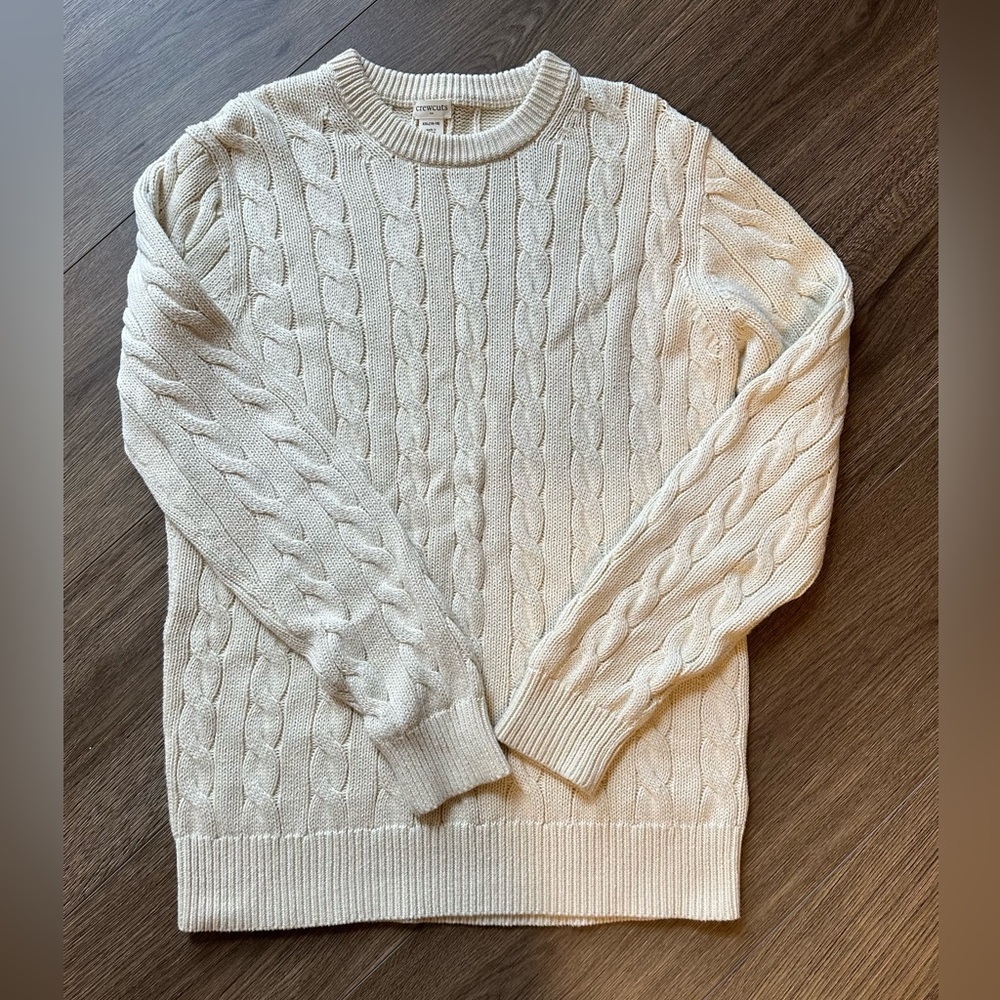 Crewcuts Boys Ivory Cable Knit Sweater